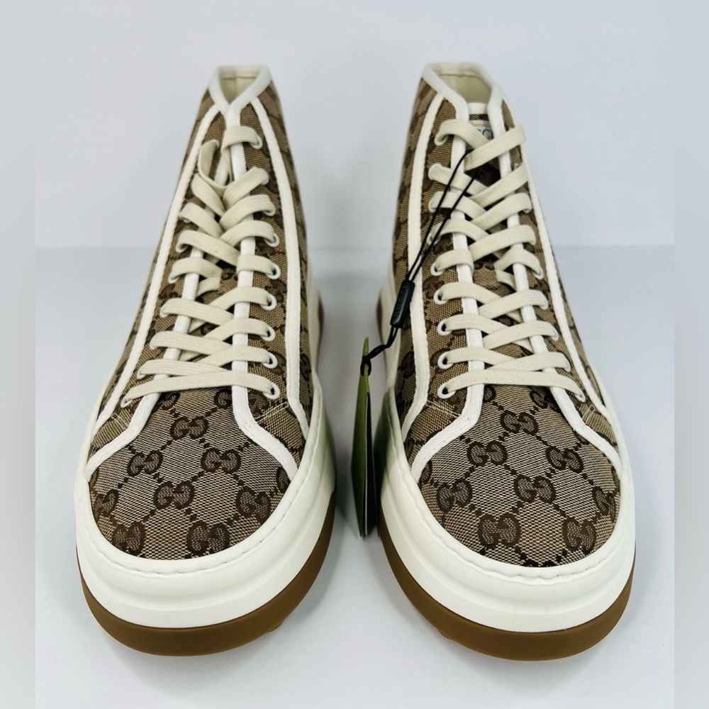 Gucci Tennis 1977 GG Supreme High Top Logo Women’s Sneakers Size EU 40.5 - Picture 3 of 11